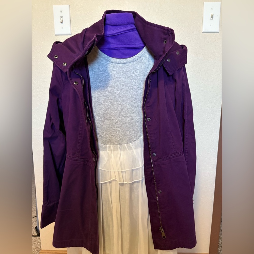 Loft eggplant utility jacket new